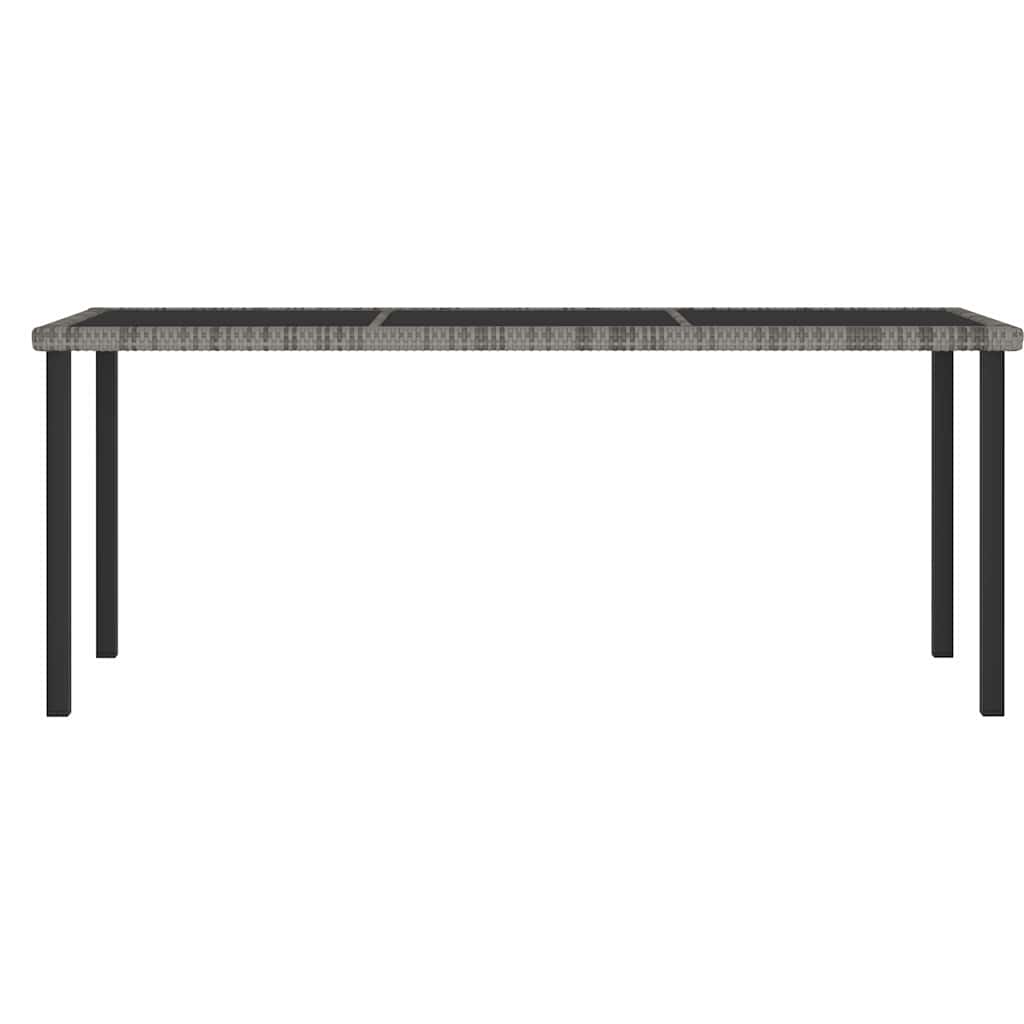 315119 vidaXL Garden Dining Table Grey 180x70x73 cm Poly Rattan