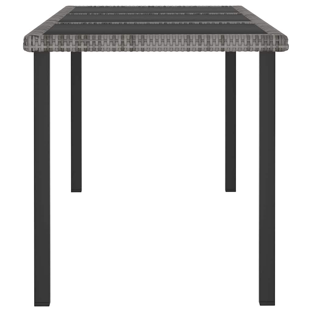 315119 vidaXL Garden Dining Table Grey 180x70x73 cm Poly Rattan