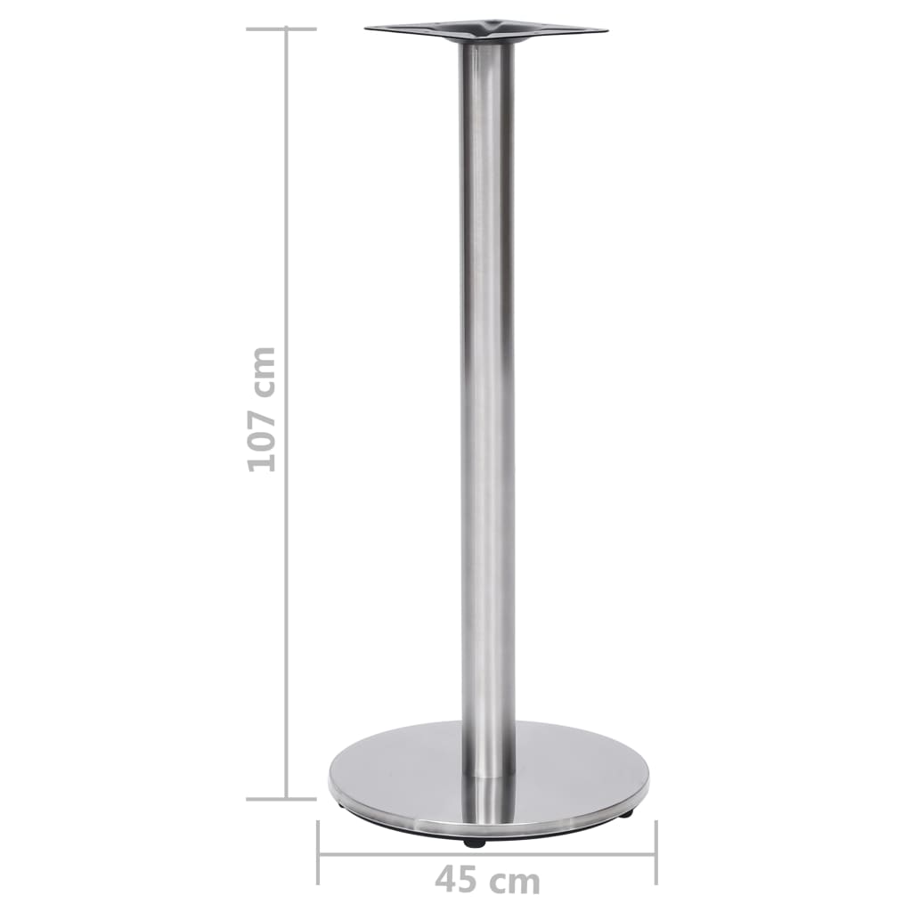 Bistro Table Leg | Silver | Stainless steel | Ø45 x 107 cm |  Industrial