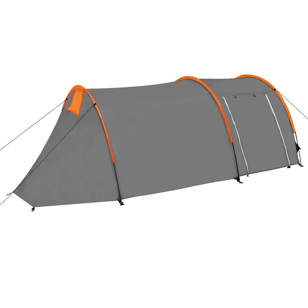 vidaXL Camping Tent 4 Persons Grey and Orange