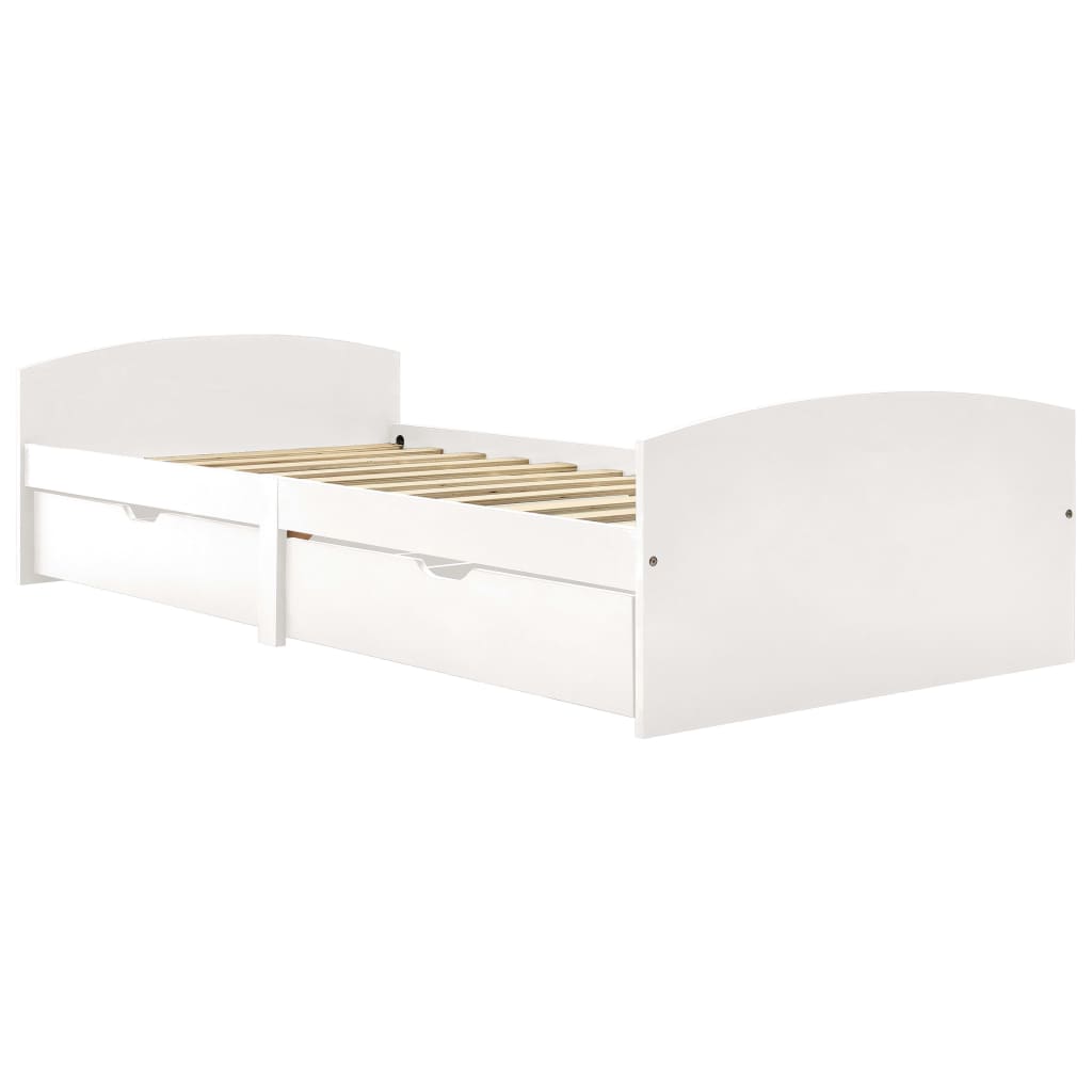 vidaXL Bed Frame with 2 Drawers without Mattress White 90x200 cm