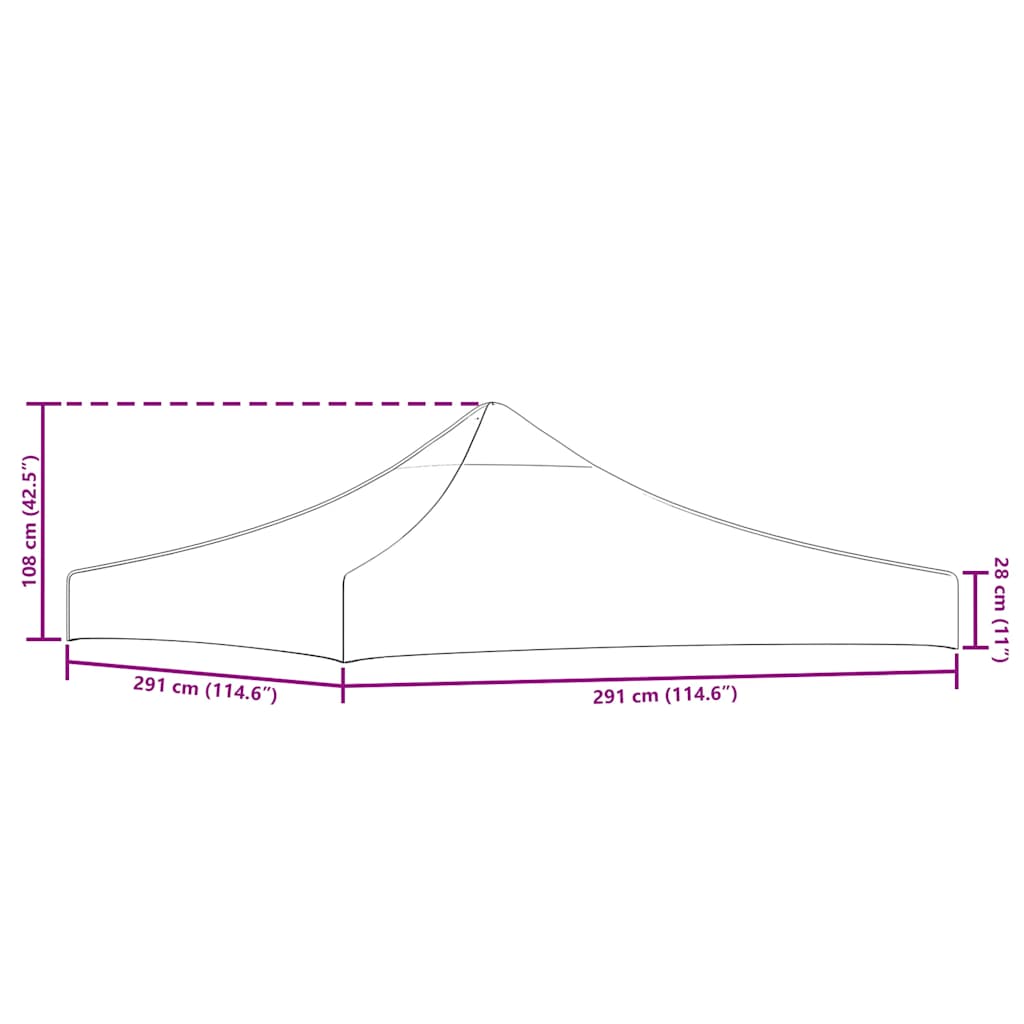 Party Tent Roof 3x3 m Brown 270 g/m²