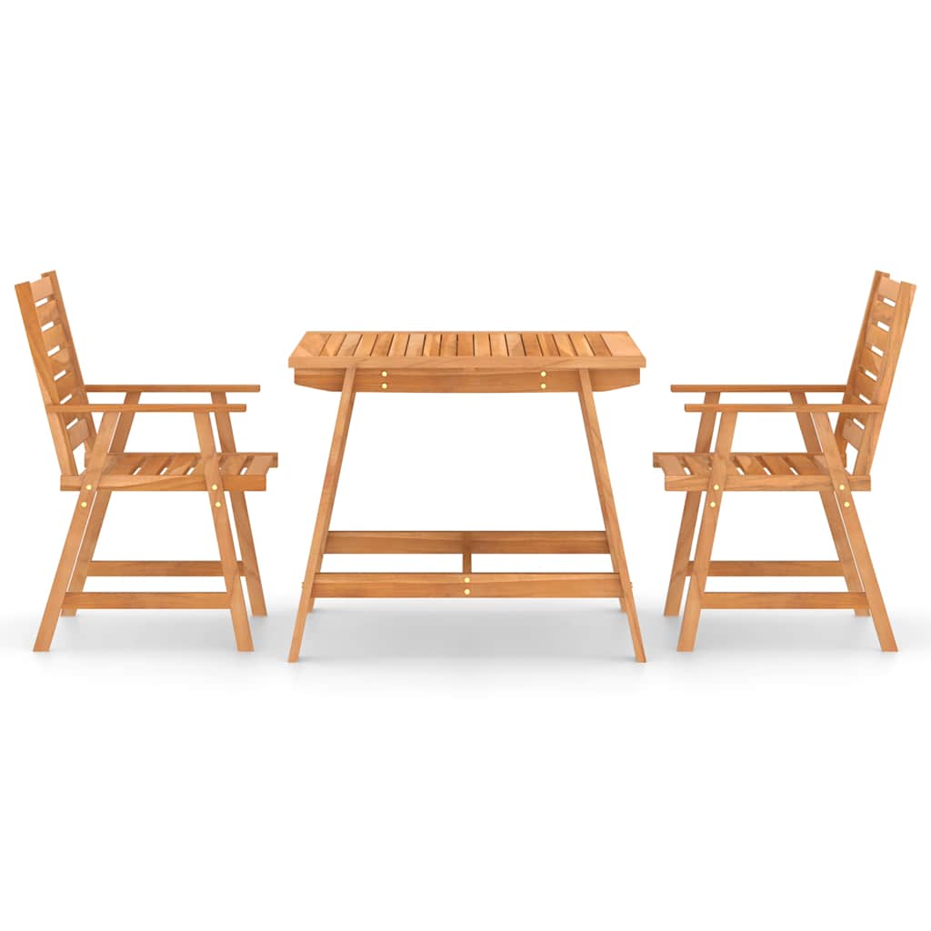 3 Piece Garden Dining Set Solid Acacia Wood