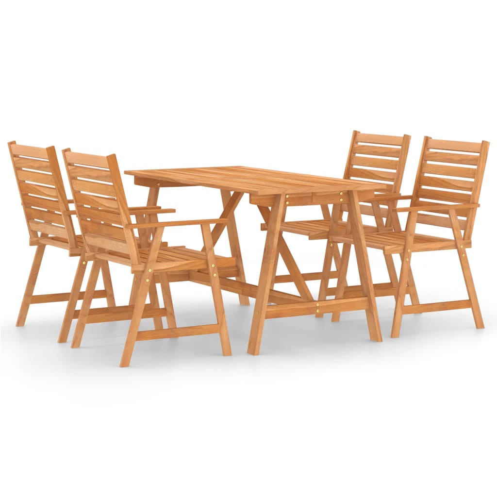 Outdoor Dining Set | Rich Wood Brown | Solid Acacia Wood | Medium