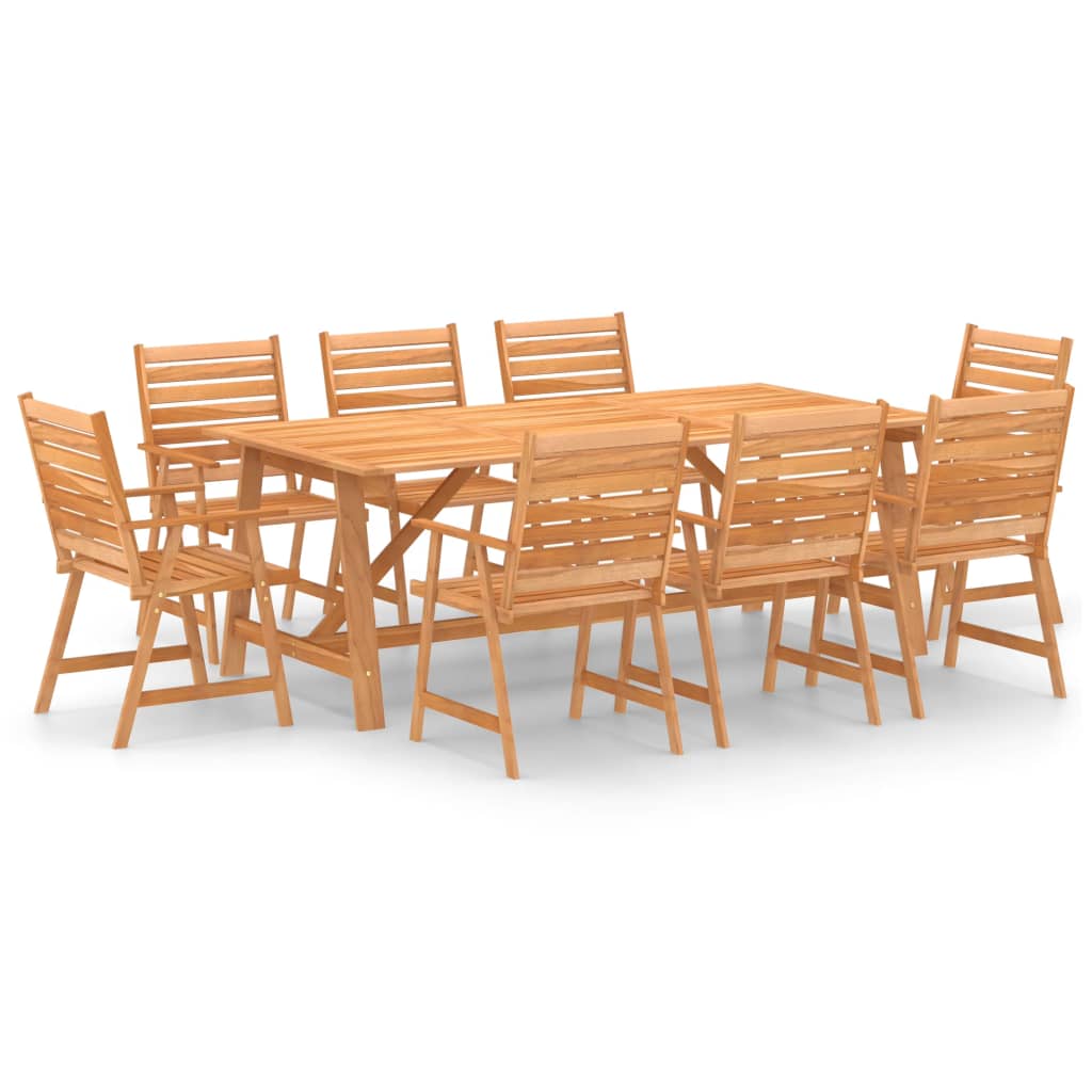 vidaXL 9 Piece Garden Dining Set Solid Acacia Wood