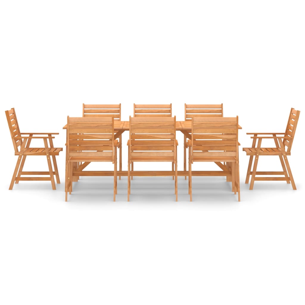 vidaXL 9 Piece Garden Dining Set Solid Acacia Wood