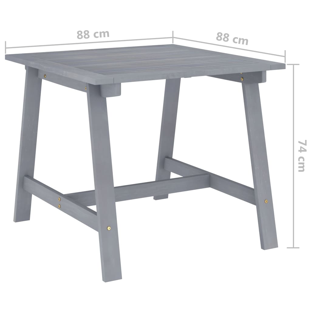 vidaXL 5 Piece Garden Dining Set Grey Solid Acacia Wood