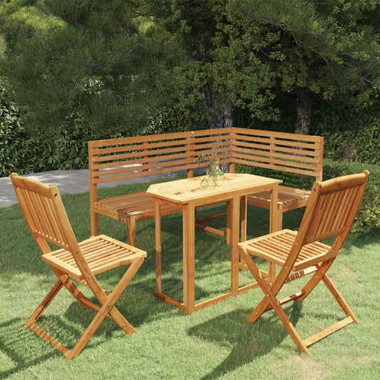 vidaXL 4 Piece Bistro Set Solid Acacia Wood