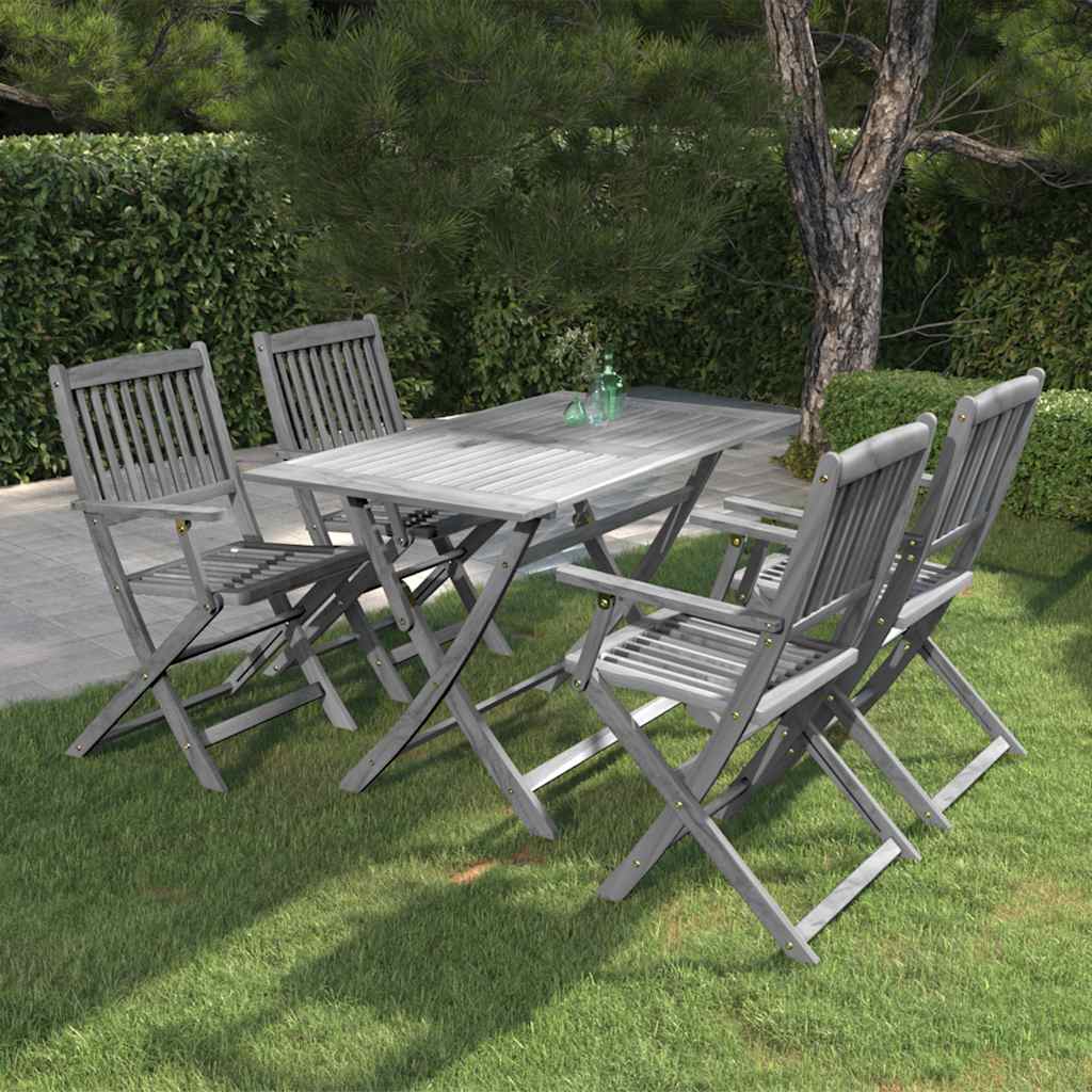 Garden Dining Set | Grey | Solid Acacia Wood