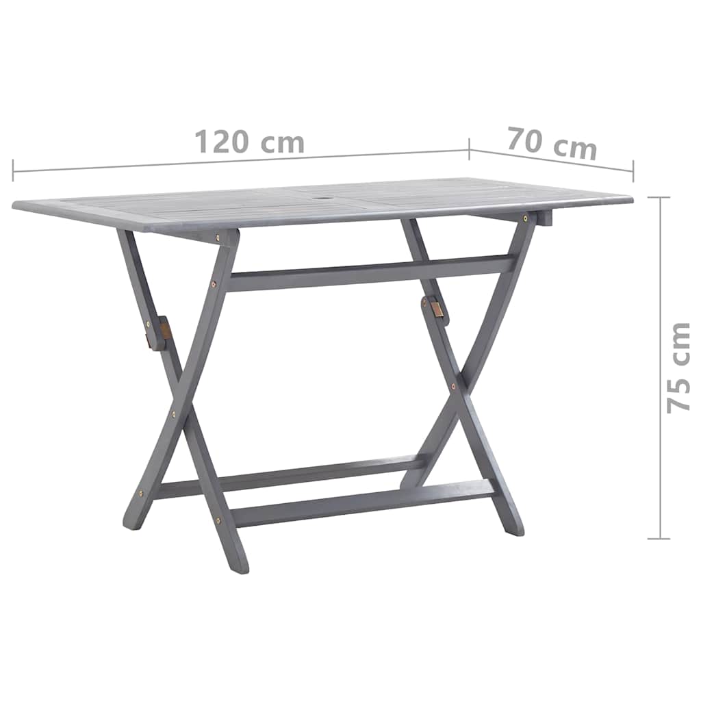 7 Piece Garden Dining Set Solid Acacia Wood Grey