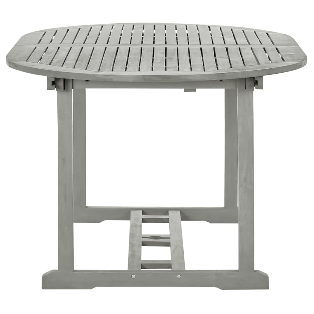 5 Piece Garden Dining Set (150-200)x100cm Solid Acacia Wood Grey