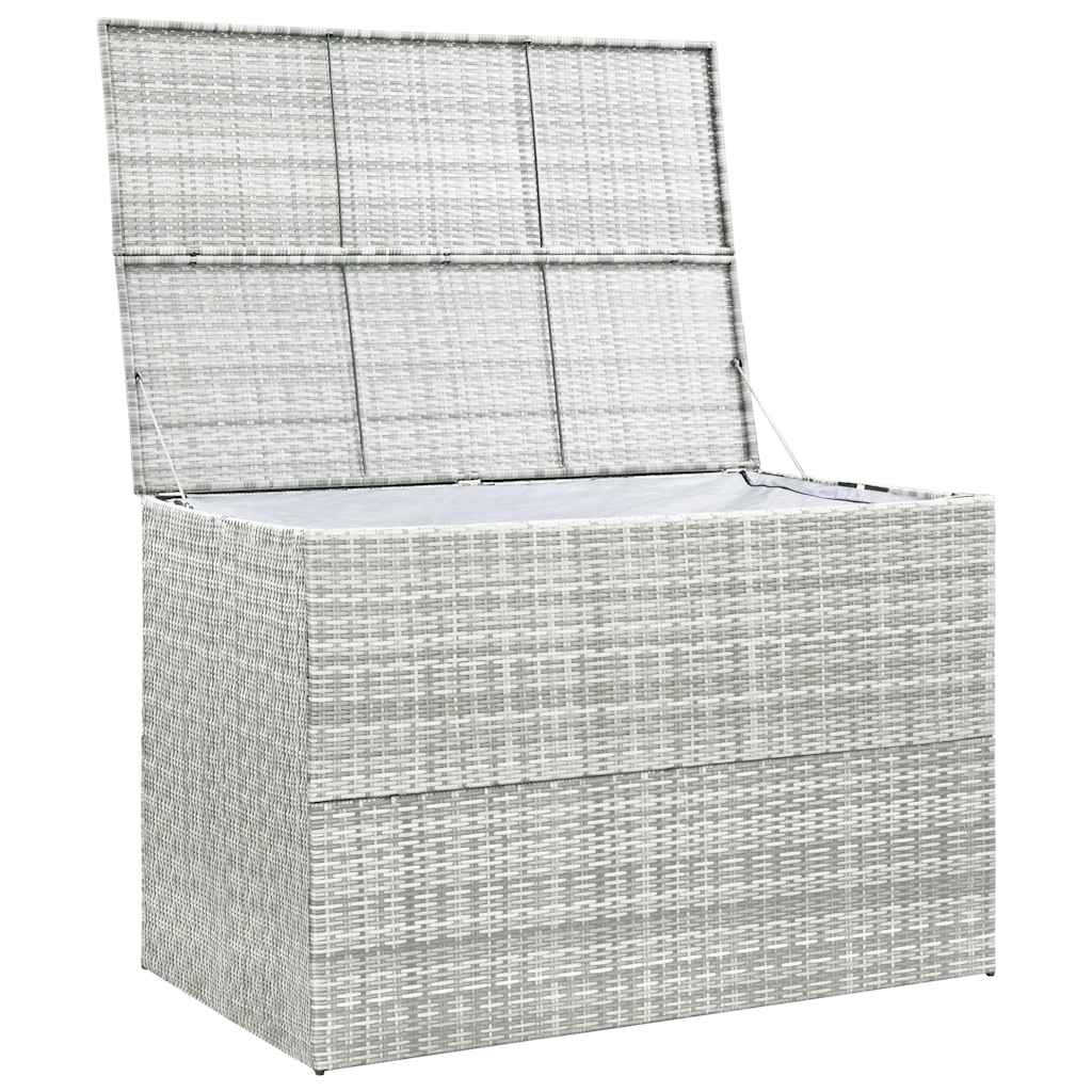 Garden Storage Box Light Grey 150x100x100 cm Poly Rattan