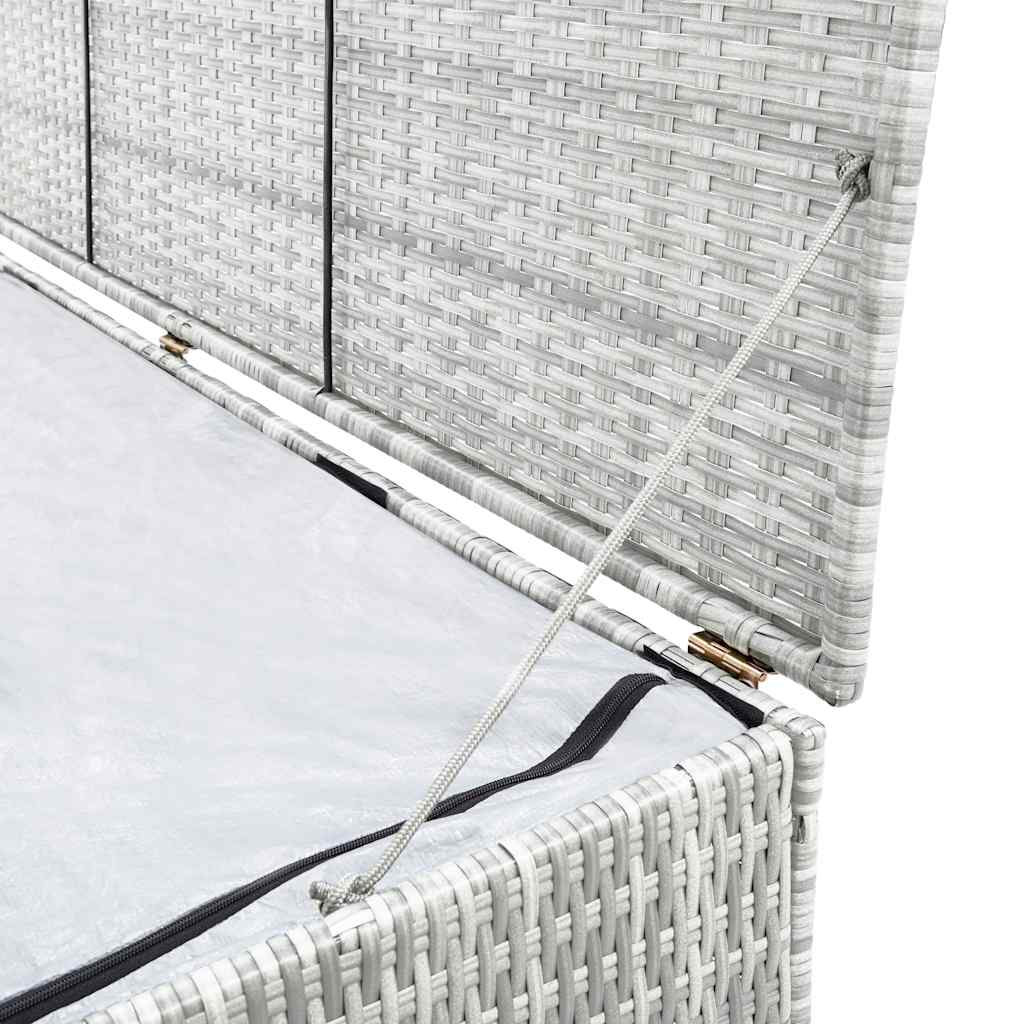 Garden Storage Box Light Grey 150x100x100 cm Poly Rattan
