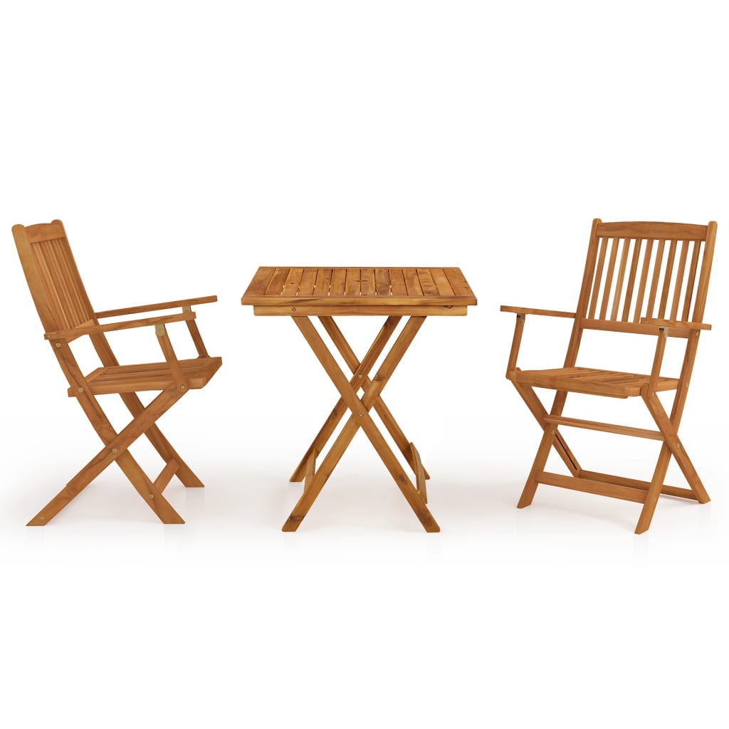 vidaXL 3 Piece Folding Garden Dining Set Solid Acacia Wood