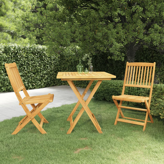 vidaXL 3 Piece Folding Garden Dining Set Solid Acacia Wood