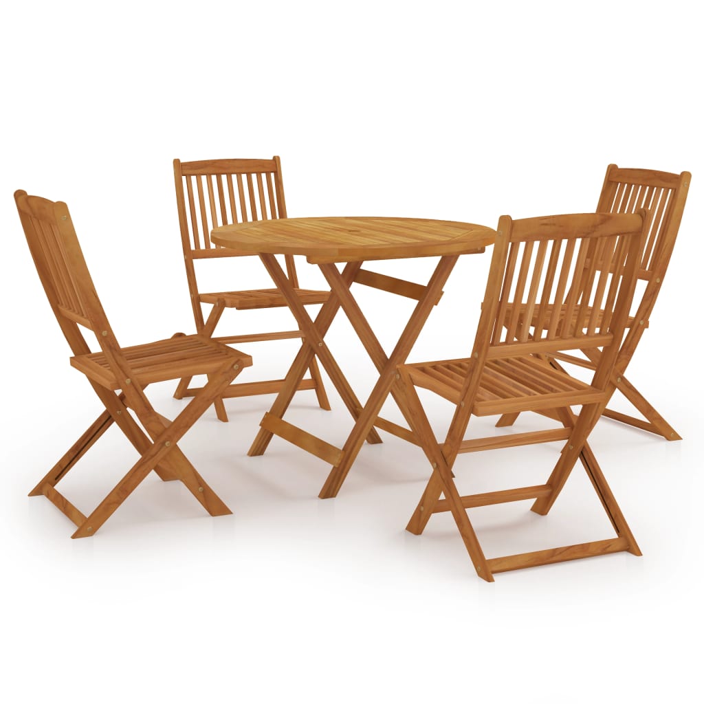 vidaXL 5 Piece Folding Garden Dining Set Solid Acacia Wood