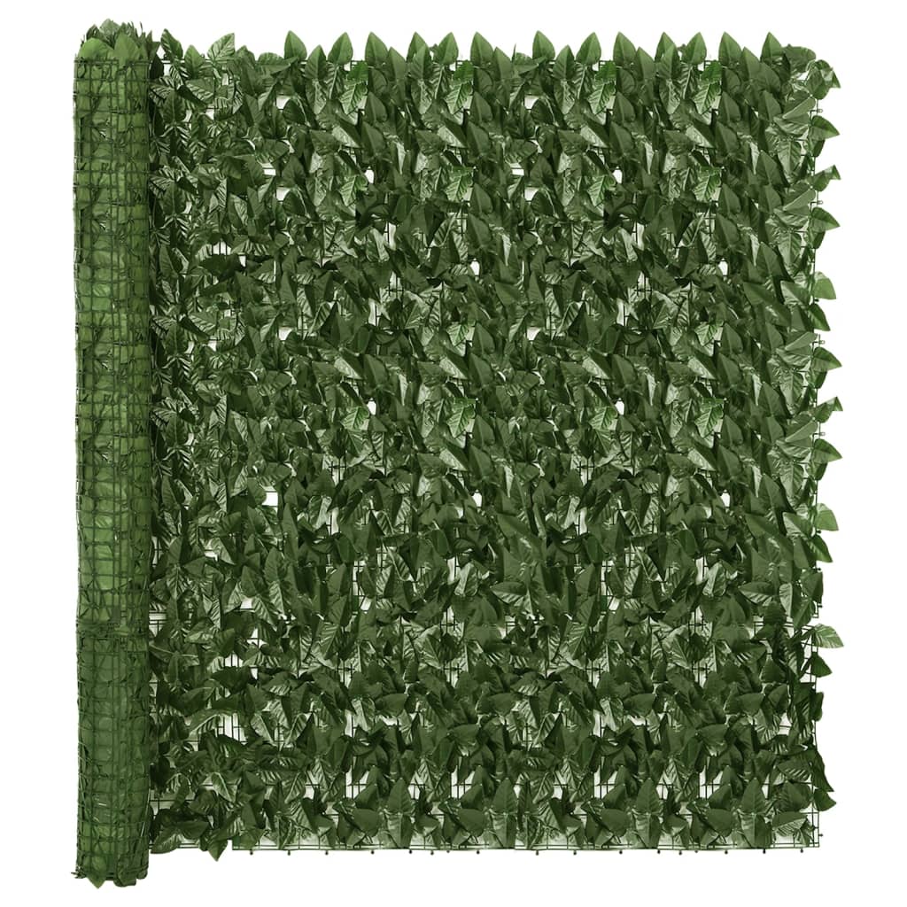 vidaXL Balcony Screen with Dark Green Leaves 400x150 cm