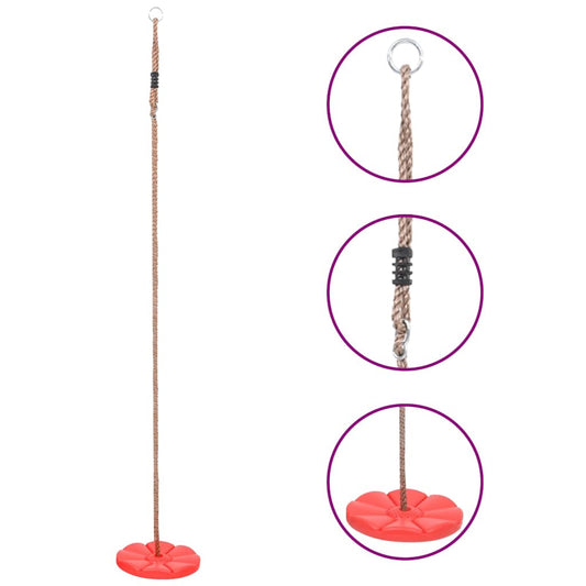 93147 vidaXL Plate Swing 200 cm Red