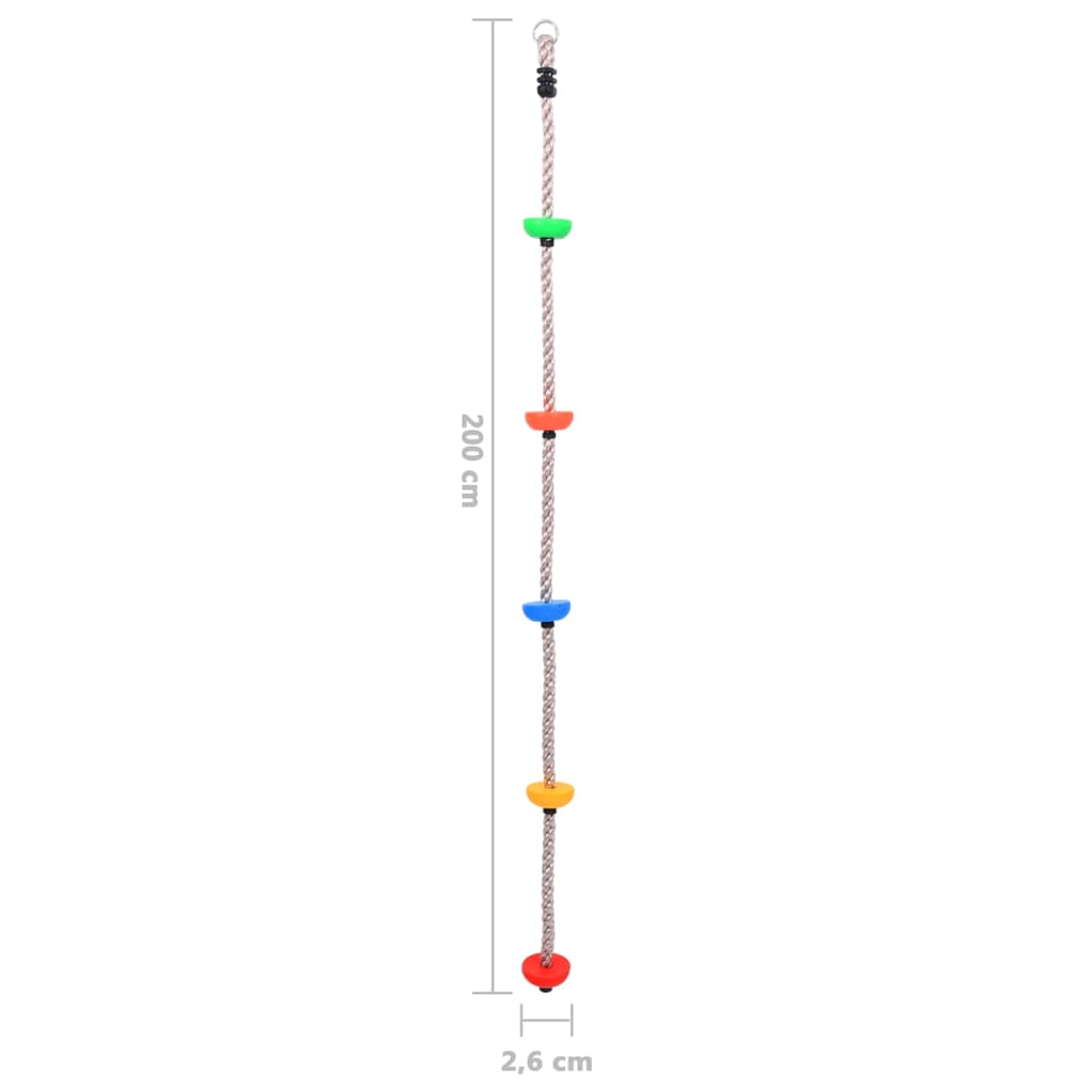 vidaXL Climbing Rope with Platforms 200 cm