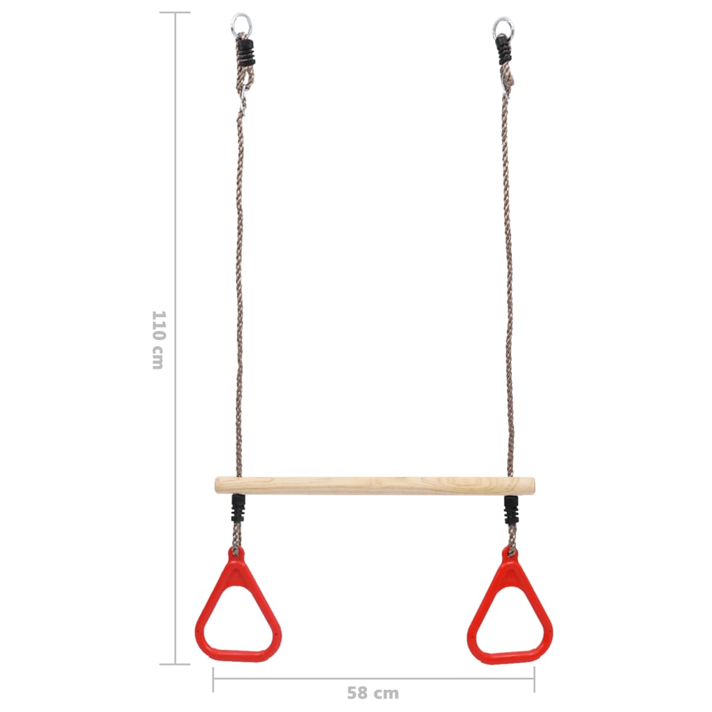 vidaXL Trapeze Swing Bar with Rings