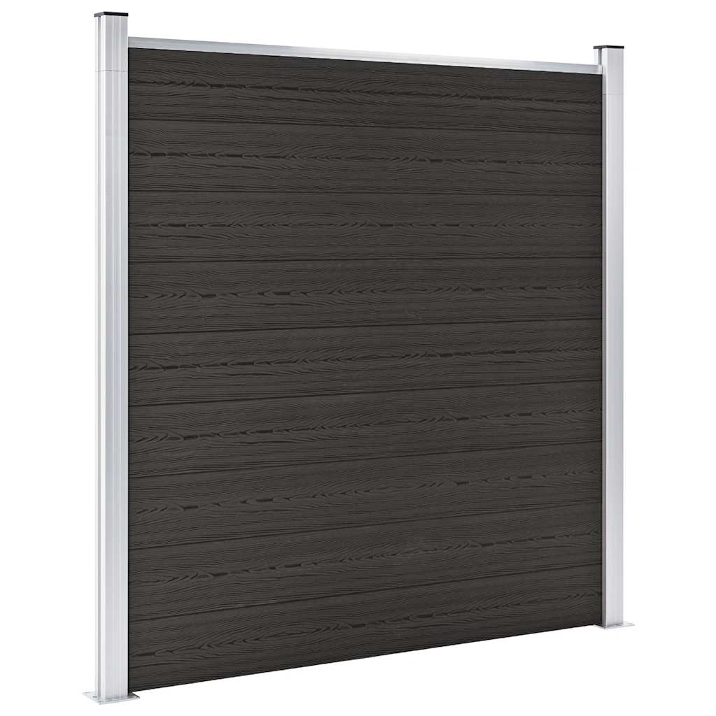 Fence Panel WPC 180x186 cm Black