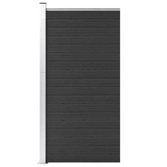 vidaXL Fence Panel WPC 95x186 cm Black