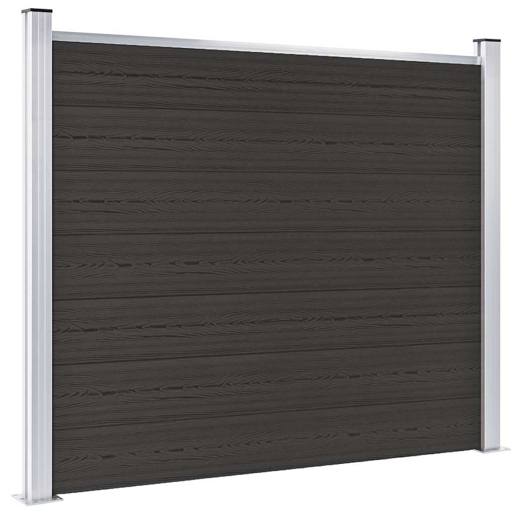 Fence Panel WPC 180x146 cm Black