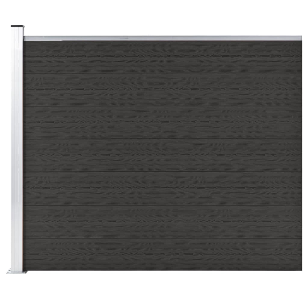 vidaXL Fence Panel WPC 175x146 cm Black