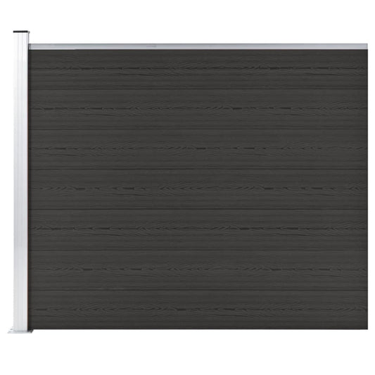 vidaXL Fence Panel WPC 175x146 cm Black