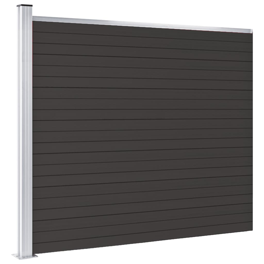 vidaXL Fence Panel WPC 175x146 cm Black