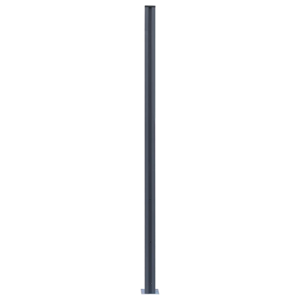 vidaXL Fence Posts 3 pcs Dark Grey 185 cm Aluminium