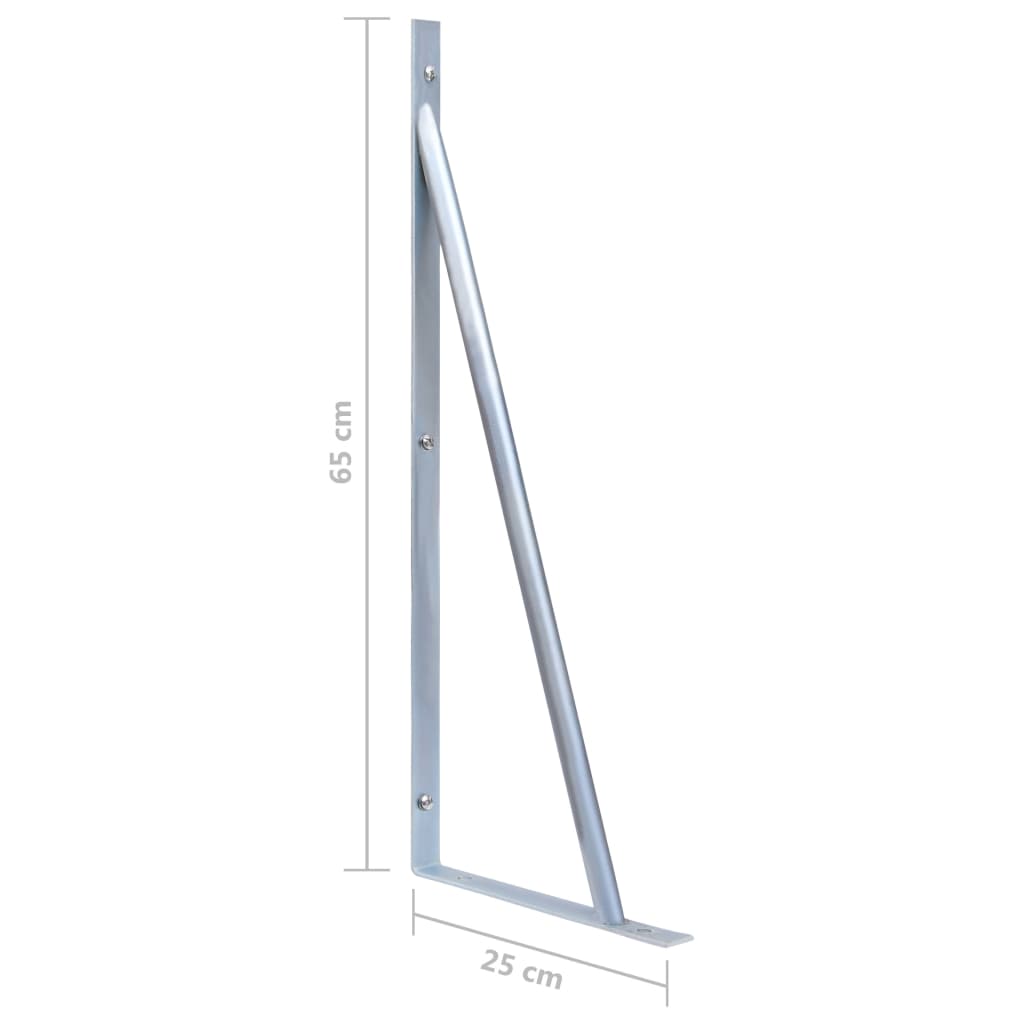 Support Brackets for Fence Post 3 pcs Galvanised Steel