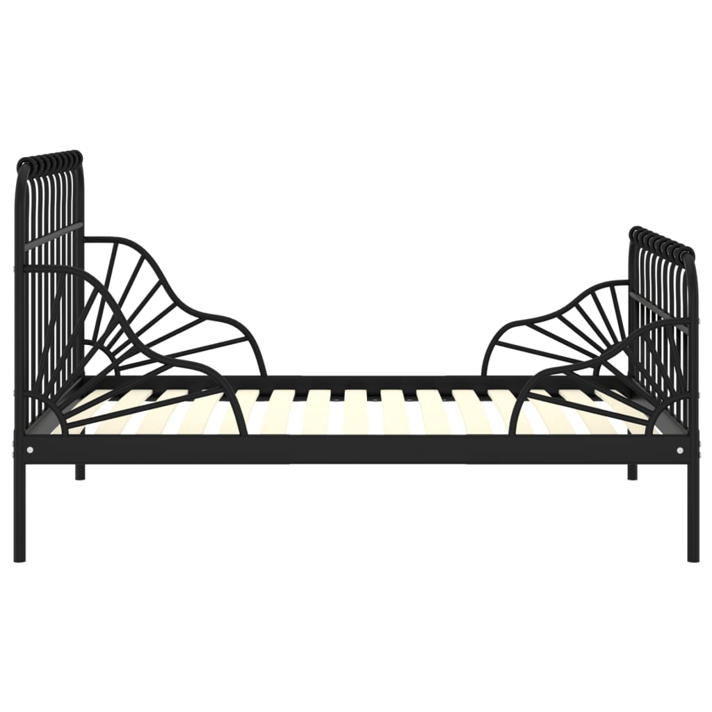 Extendable Bed Frame | Black | Powder-coated metal | Single | Extendable