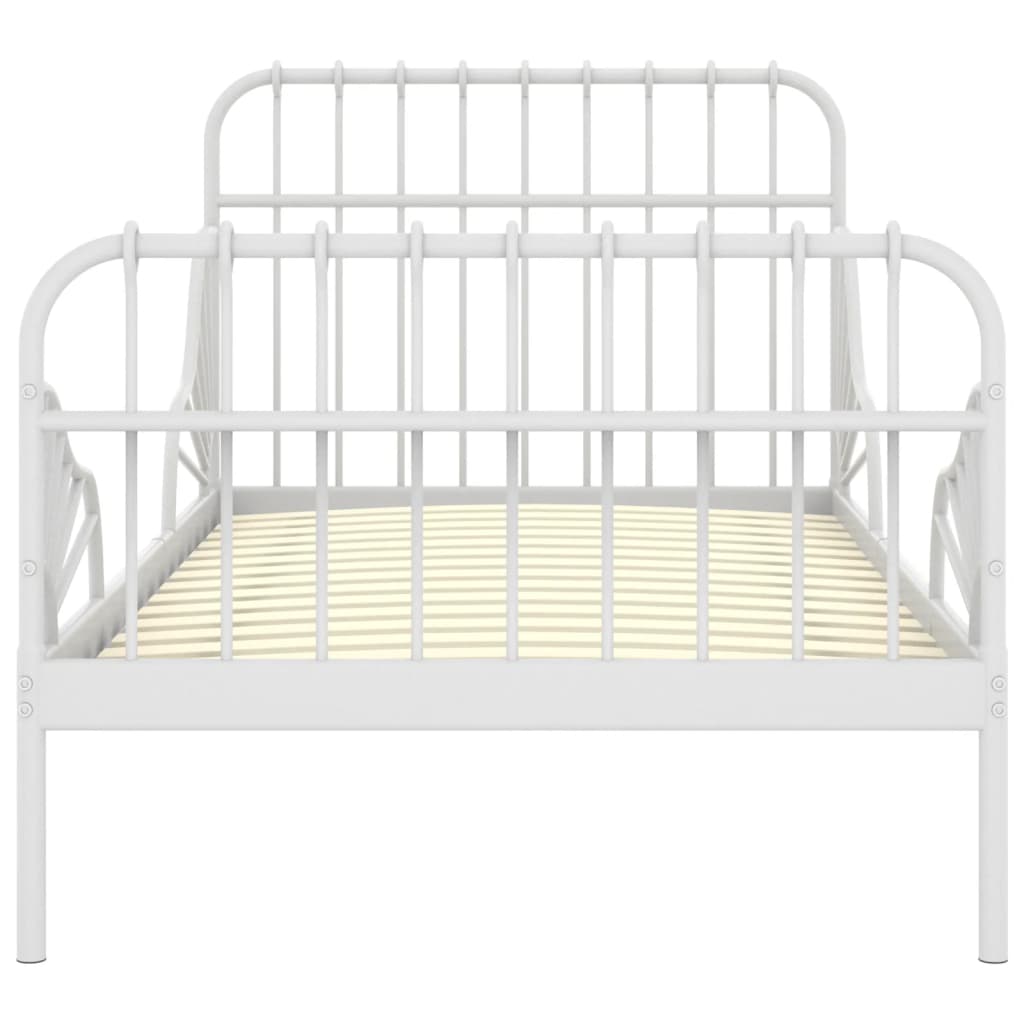 Extendable Bed Frame | White | Powder-coated metal | Single