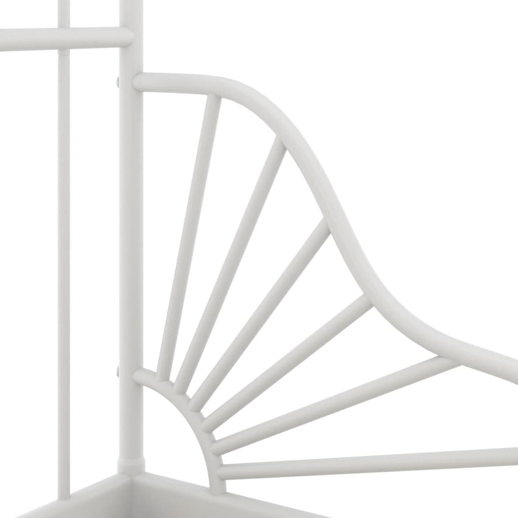Extendable Bed Frame | White | Powder-coated metal | Single