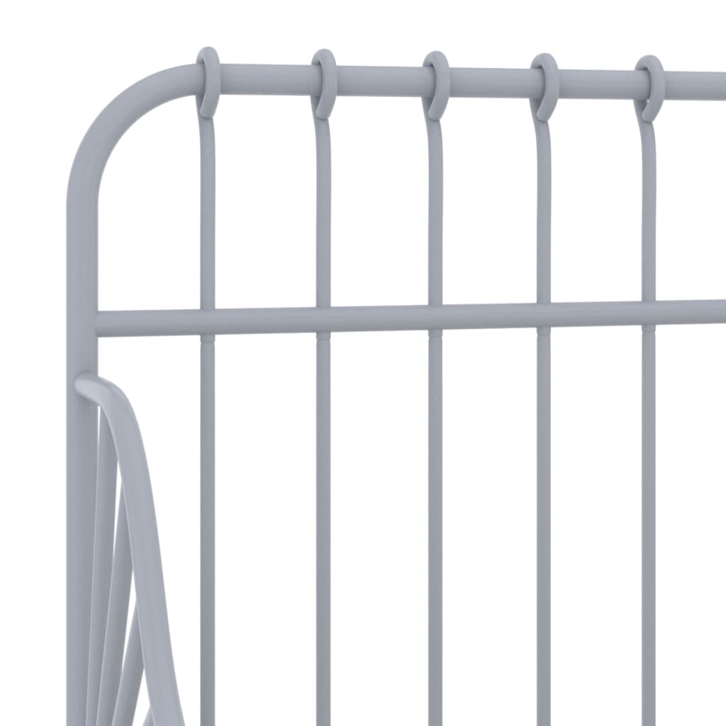 Extendable Bed Frame without Mattress Grey Metal 80x130/200 cm