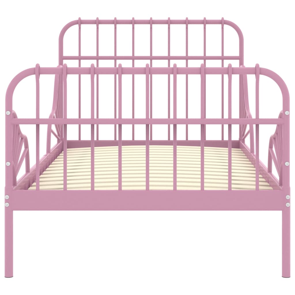Extendable Bed Frame | Pink | Powder-coated metal | Single | Extendable