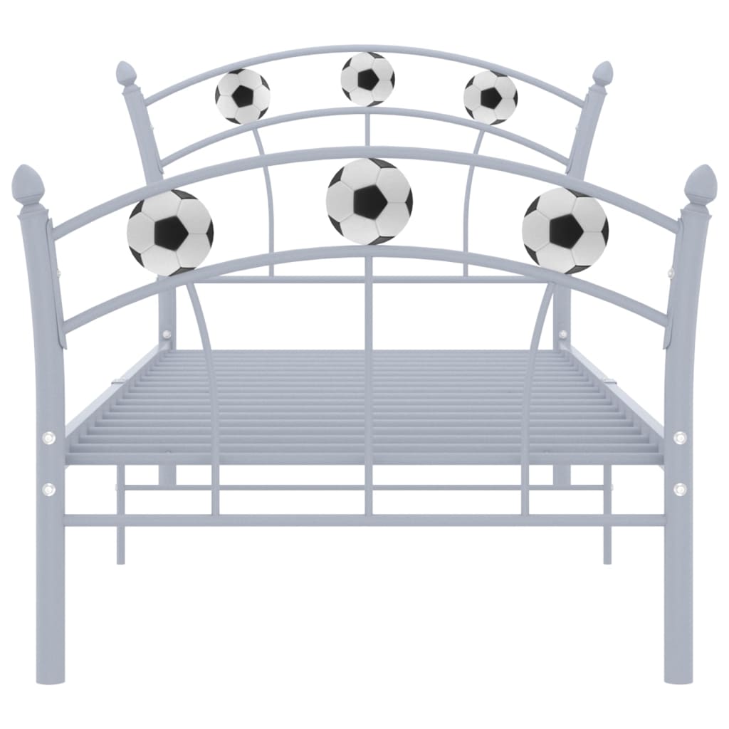 vidaXL Bed Frame without Mattress Grey Metal 90x200 cm