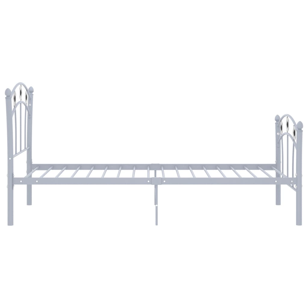 vidaXL Bed Frame without Mattress Grey Metal 90x200 cm