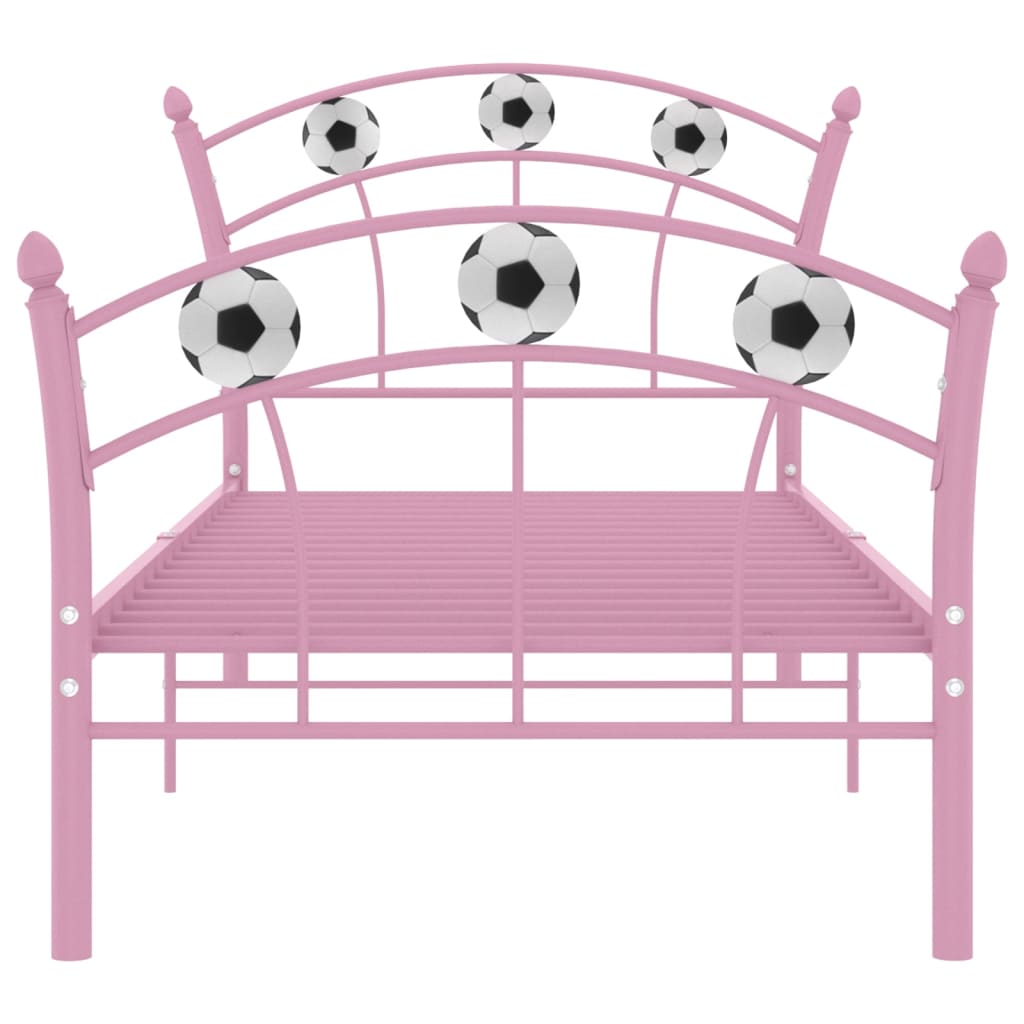 Bed Frame | Pink | Powder-coated metal | Single |  Durable  | Bed Frame