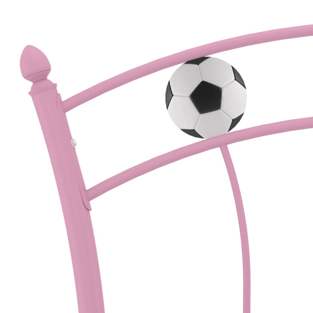 Bed Frame | Pink | Powder-coated metal | Single |  Durable  | Bed Frame