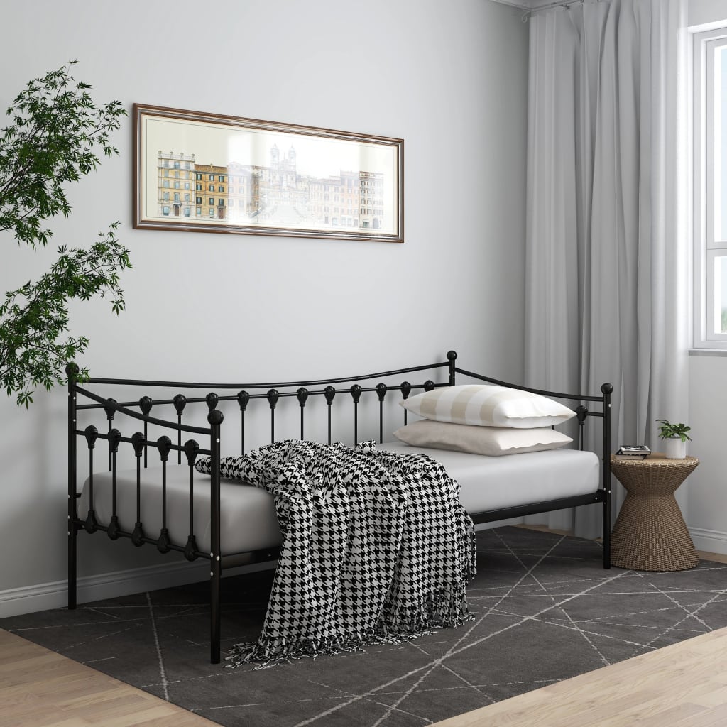 Sofa Bed Frame | Black | Powder-coated metal | 200 x 90 cm