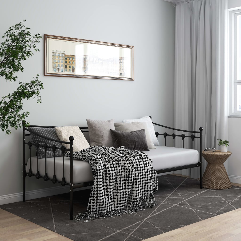 Sofa Bed Frame | Black | Powder-coated metal | 200 x 90 cm