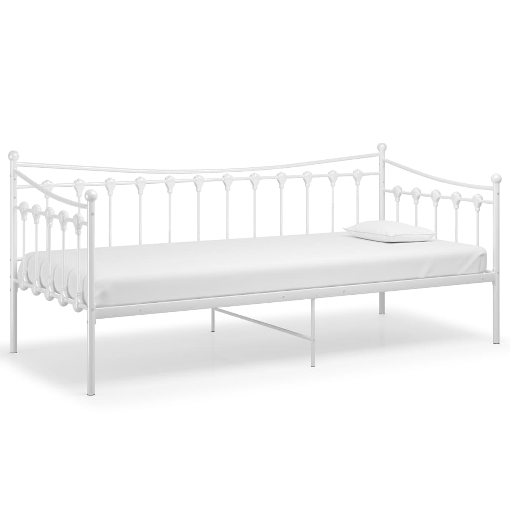 vidaXL Sofa Bed Frame without Mattress White Metal 90x200 cm