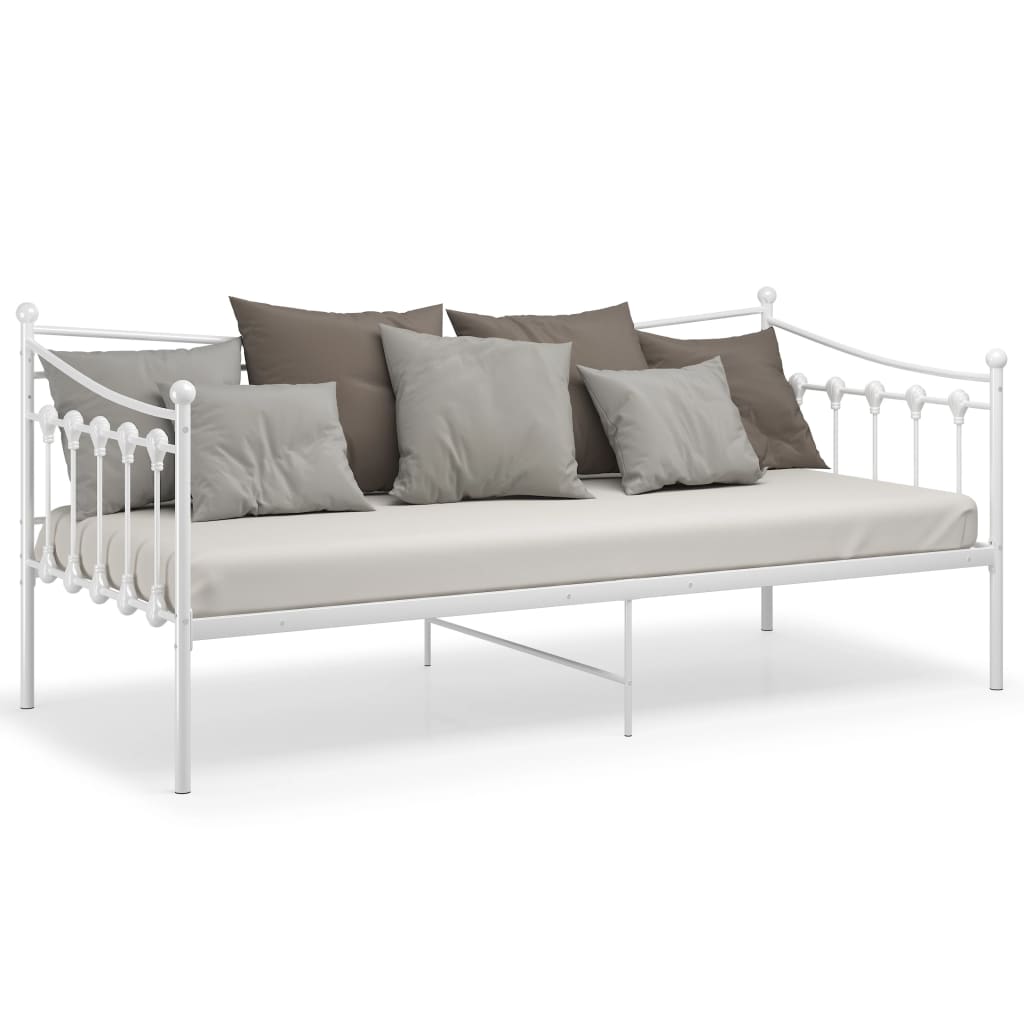 vidaXL Sofa Bed Frame without Mattress White Metal 90x200 cm