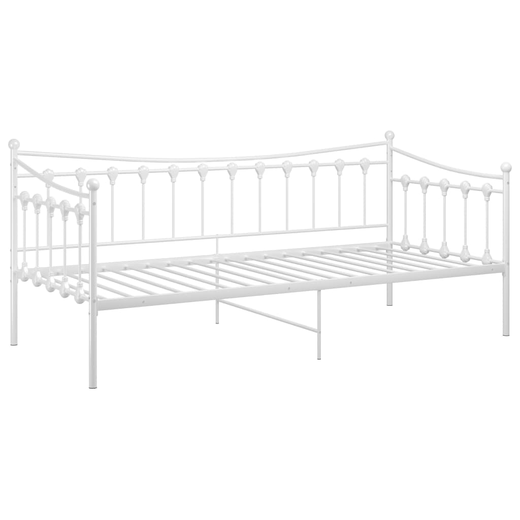 vidaXL Sofa Bed Frame without Mattress White Metal 90x200 cm