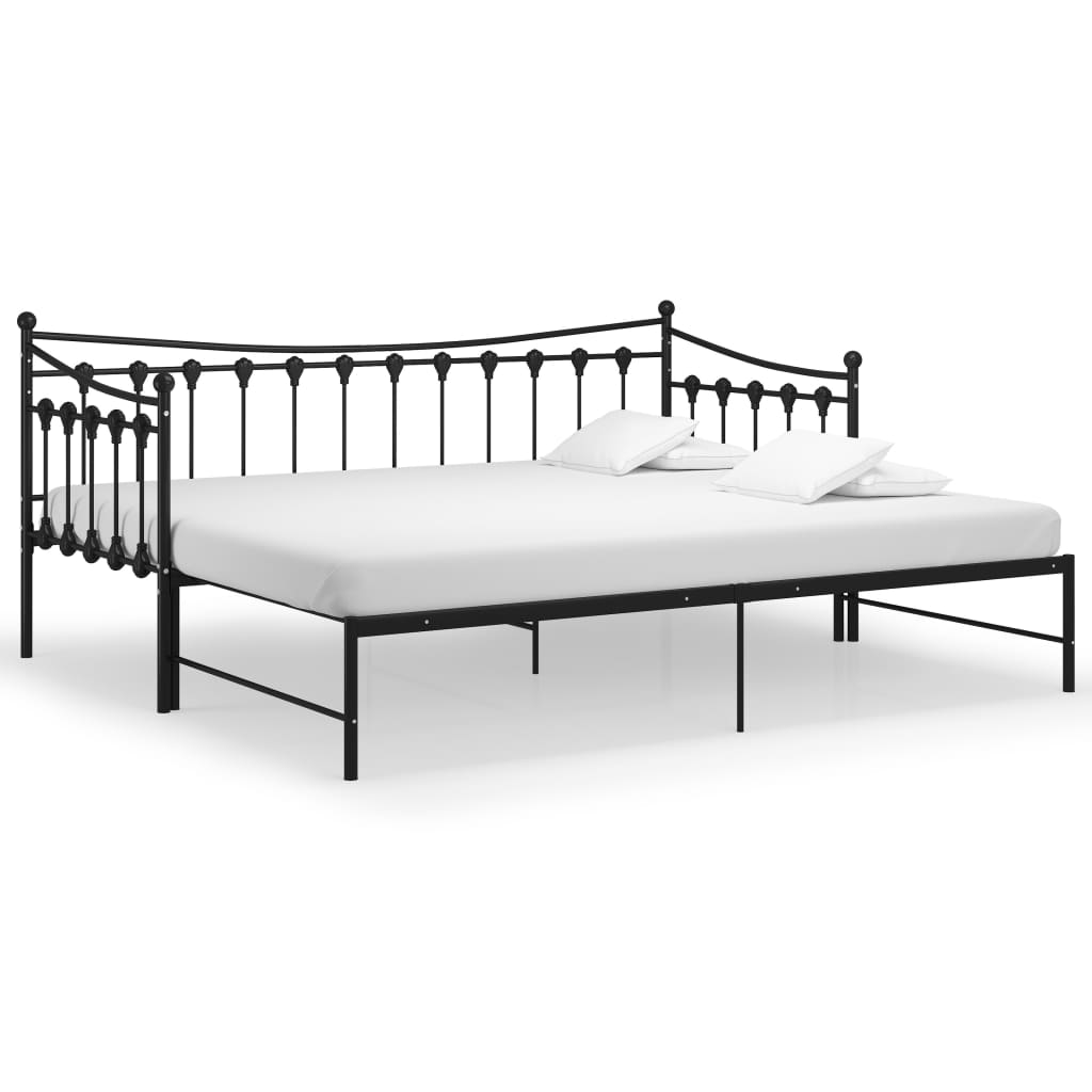 Sofa Bed Frame | Black | Powder-coated metal | 90x200 cm