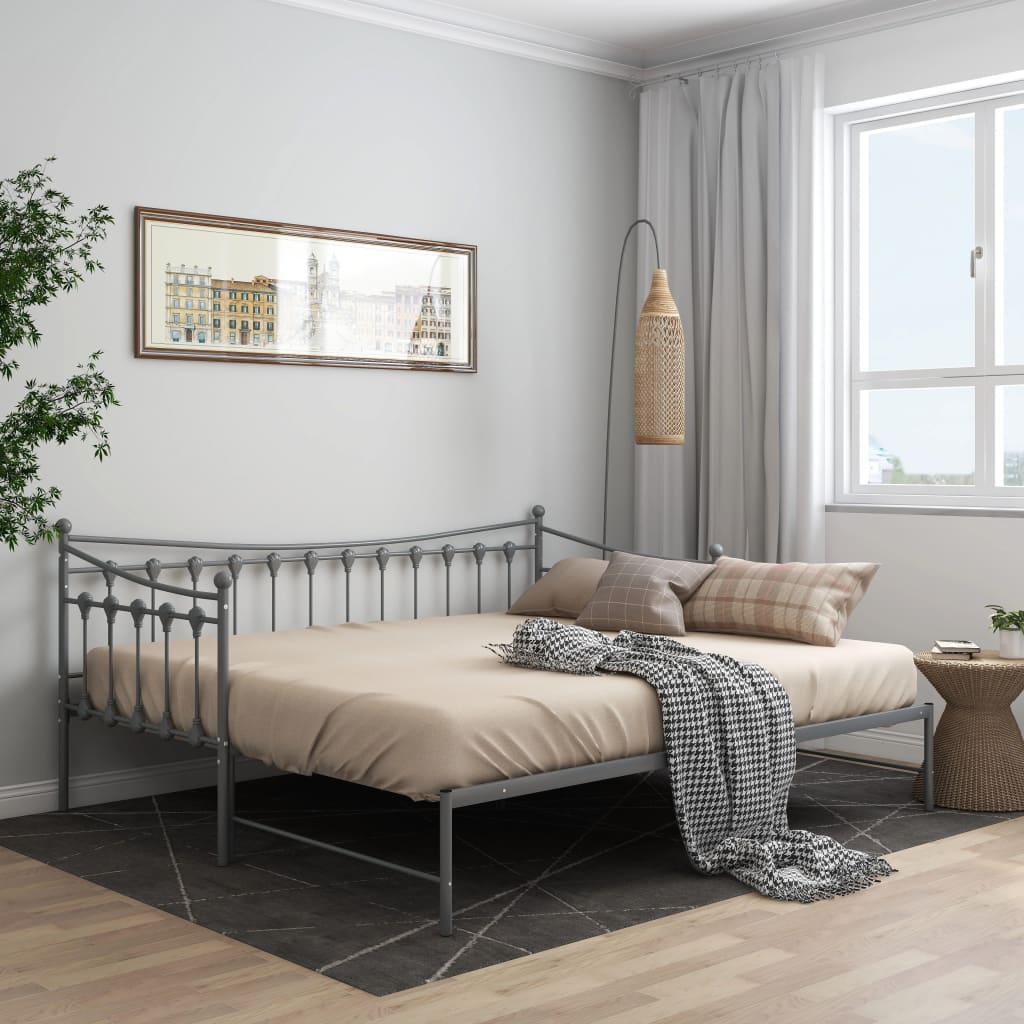 Sofa Bed Frame | Grey | Powder-coated metal | 90x200 cm mattress size