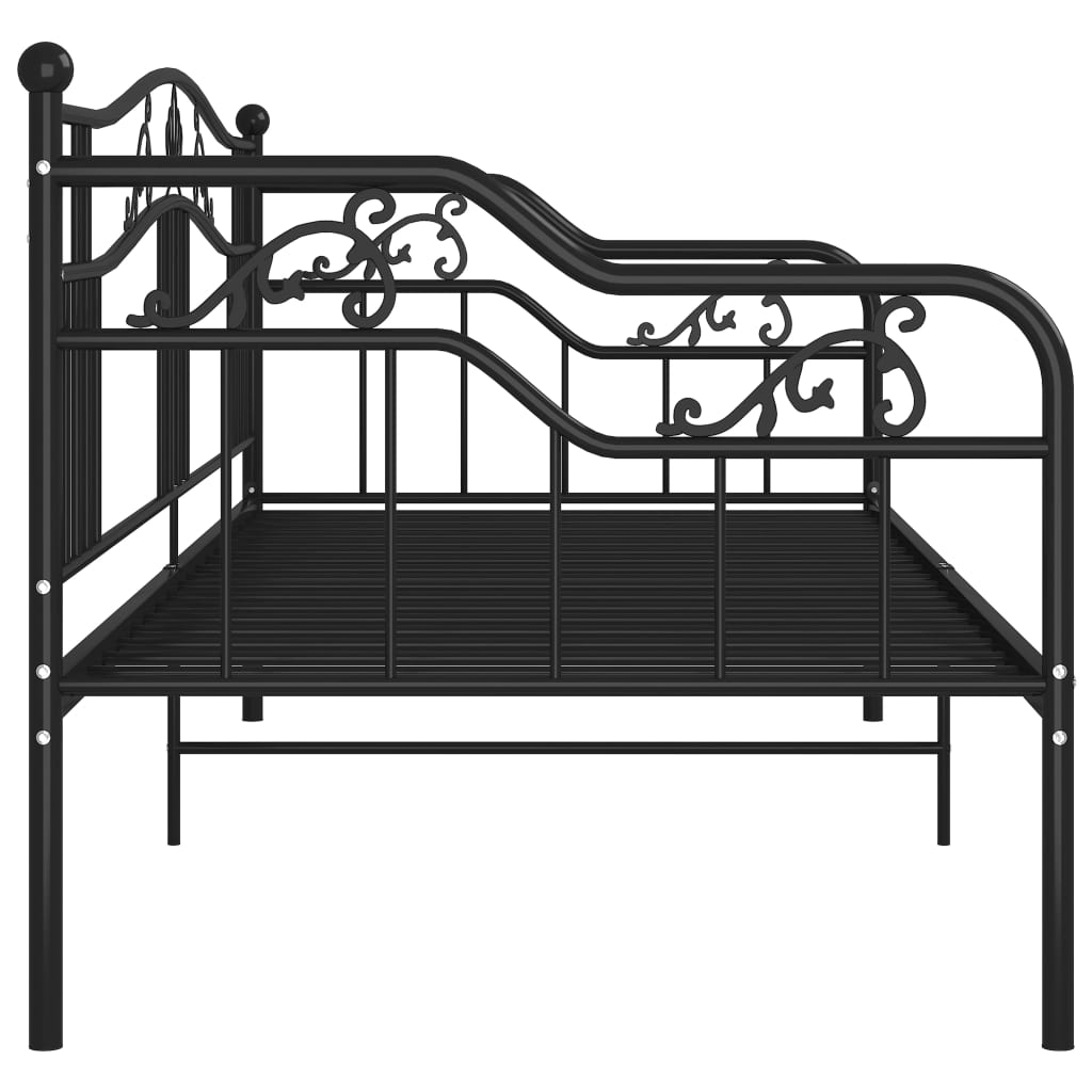 Sofa Bed Frame | Black | Powder-coated metal | 90x200 cm