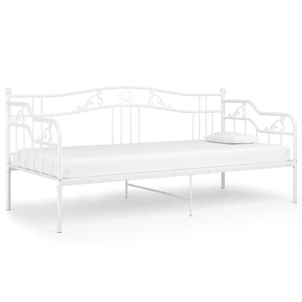 vidaXL Sofa Bed Frame without Mattress White Metal 90x200 cm